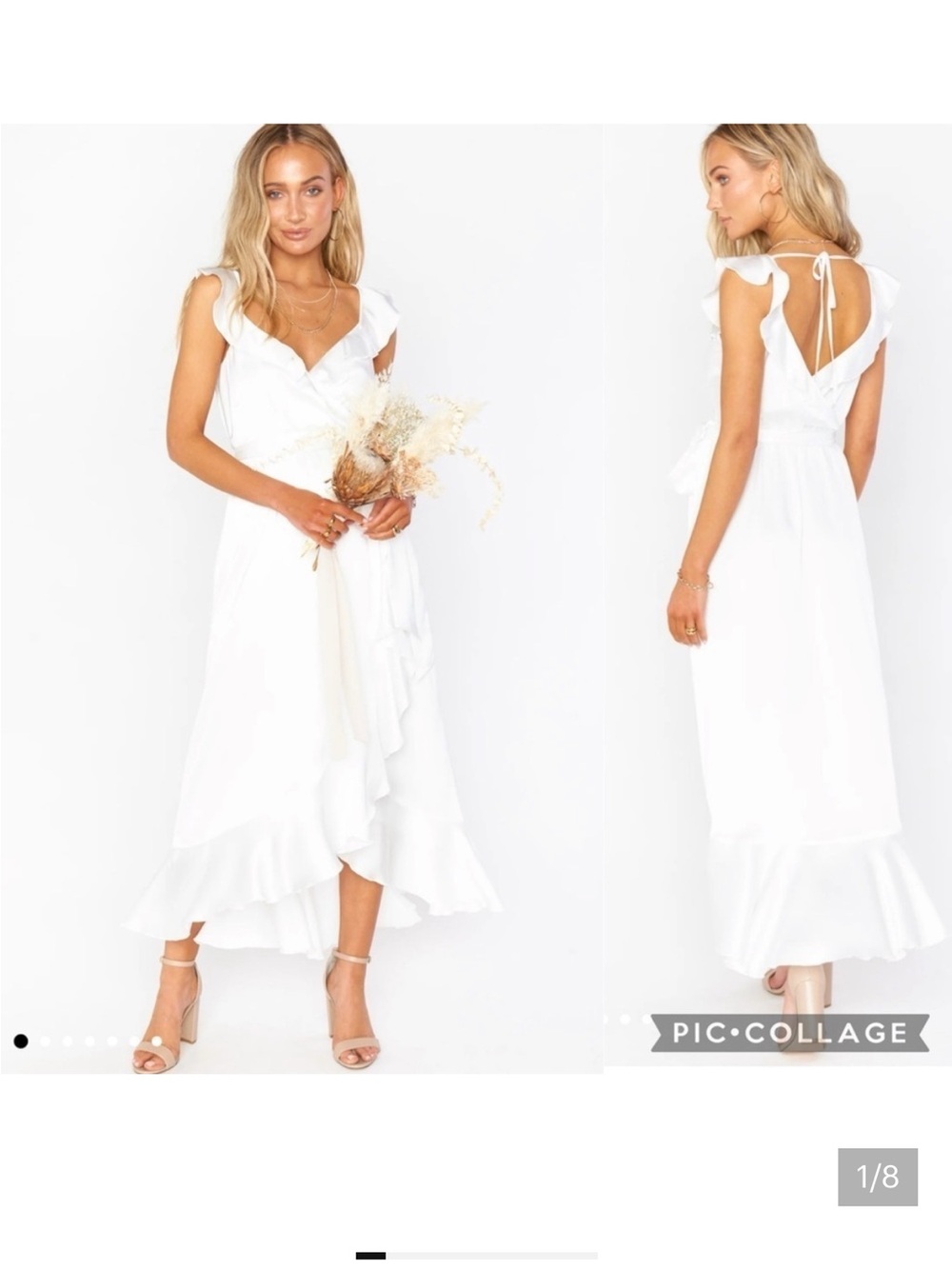 Show Me Your MuMu White Ruffle Wrap Maxi Dress